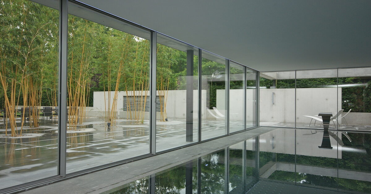 The White Pool House - minimal windows | Keller Minimal Windows