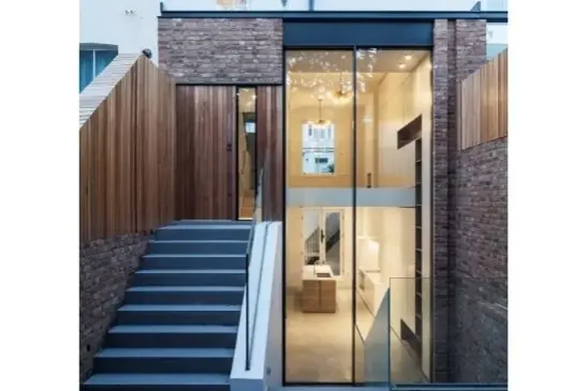 double height oversized slim sliding doors with ultra-minimal framing