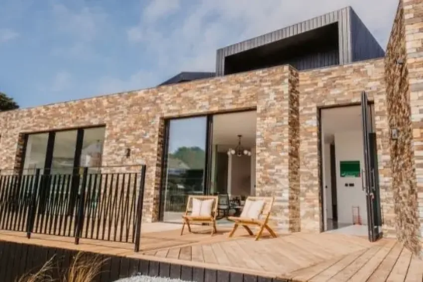 luxury new build coastal home with minimal windows slim sliding doors with marine grade powder coating