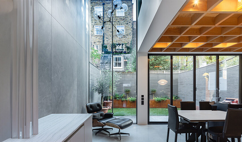 minimal windows - 6m tall doors - Gloucester Walk