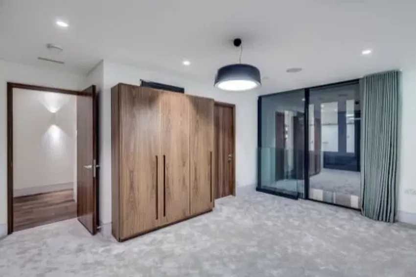 modern Juliet balcony design with sliding doors in a luxury residential development