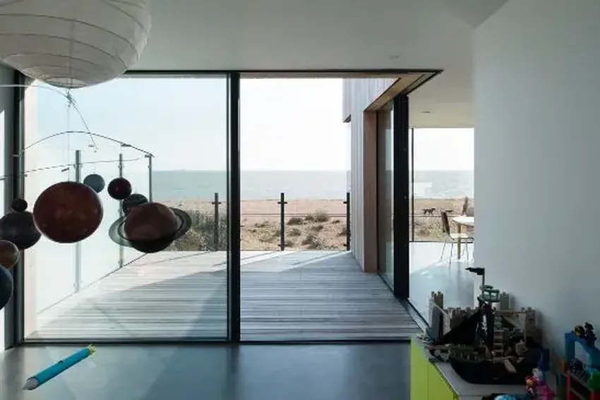 thermally broken open corner configuration sliding glass door