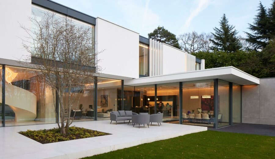 high thermal performance triple glazed slim framed sliding glass doors in scotland