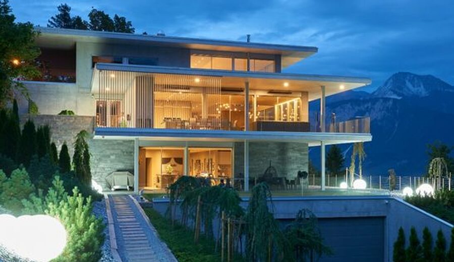 residential glass façade system used to create glass walls