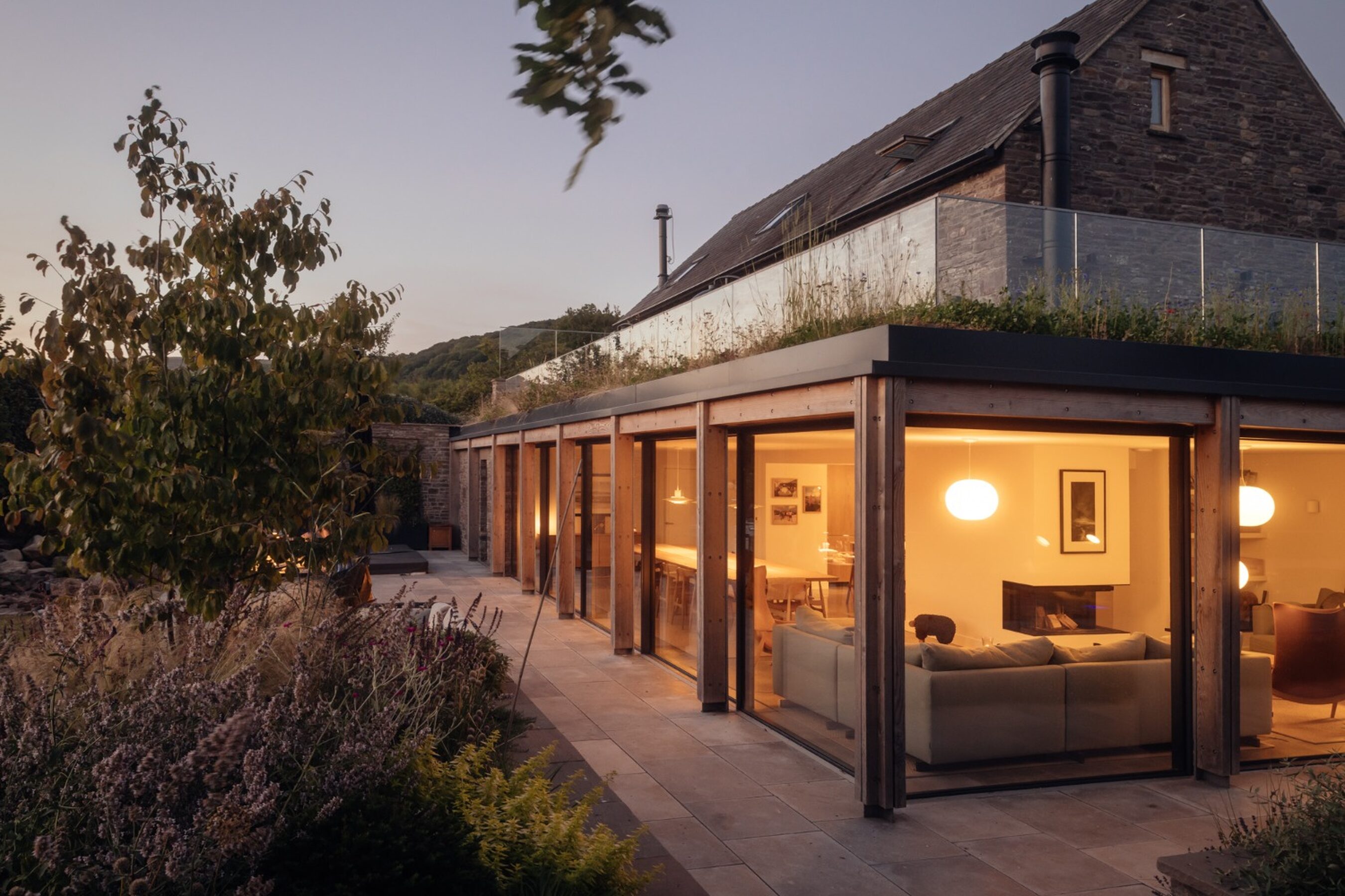 Closed Corner in Sliding Glass Doors in Wales - Lower Mill