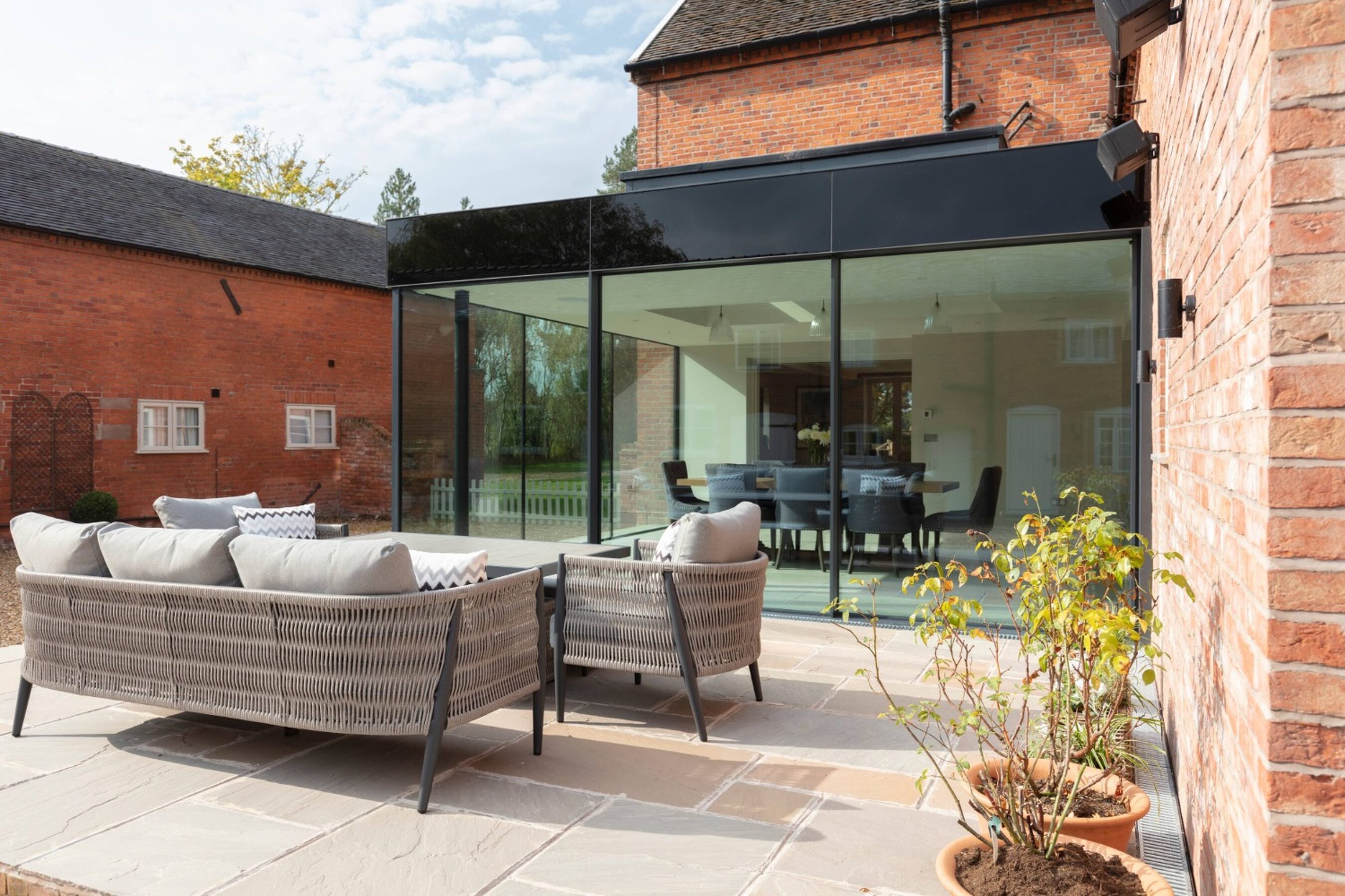 Patio Area | Glass Extension with Sliding Doors in Cheshire | Illidge Green