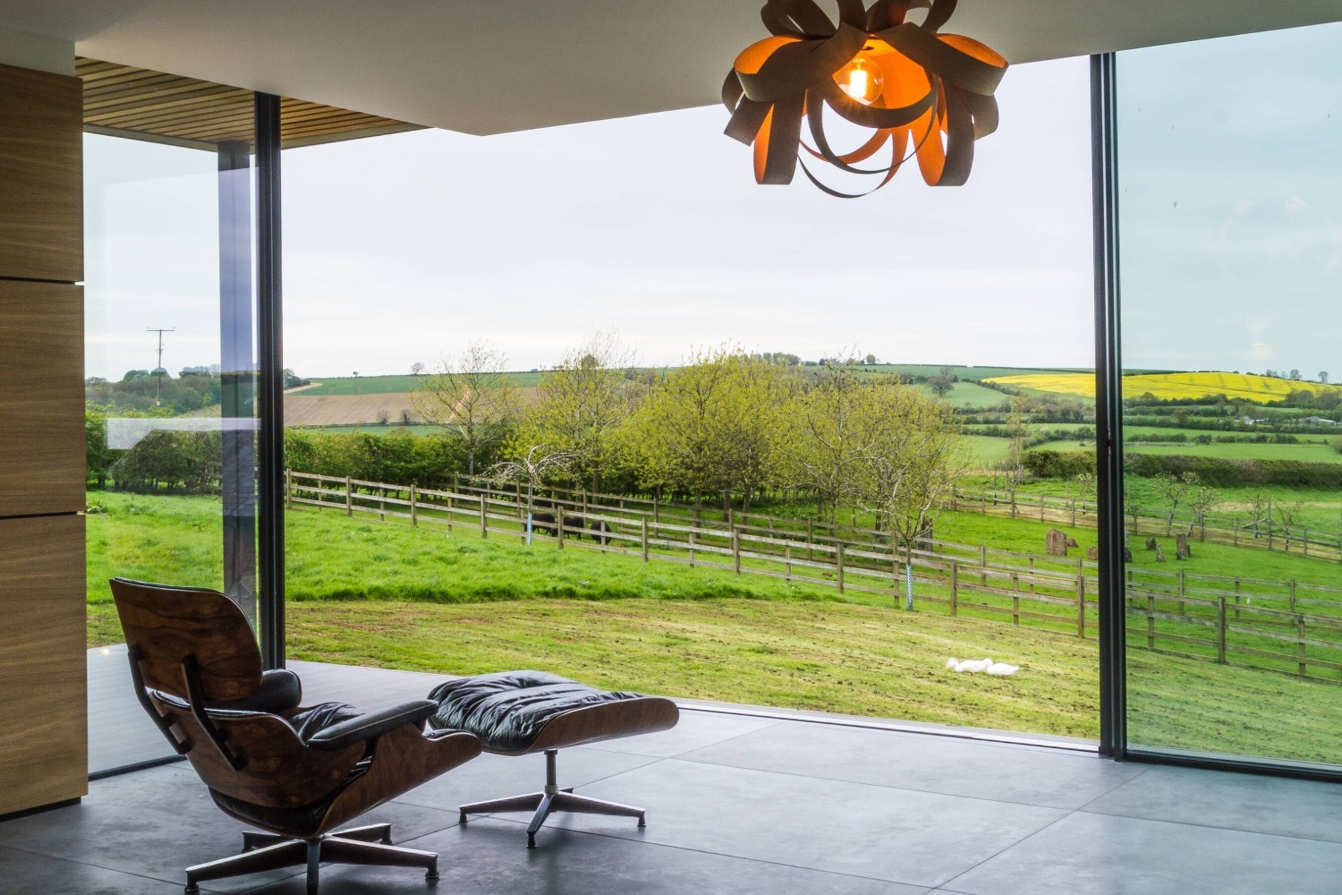 Internal View of Open Corner Sliding Doors in Warwickshire