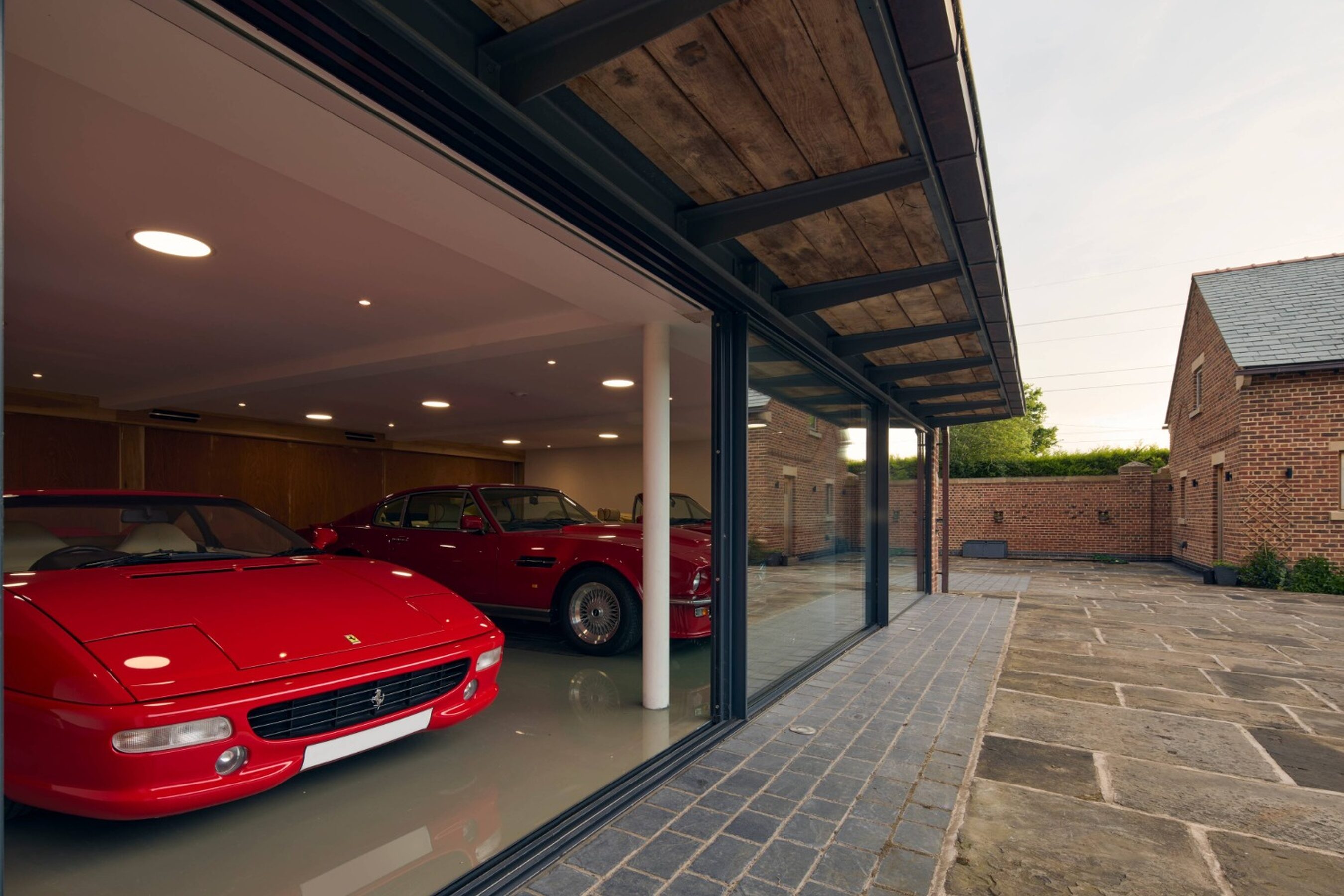Garage Closeup | Slim Sliding Glass Doors in Cheshire | Fodens Farm