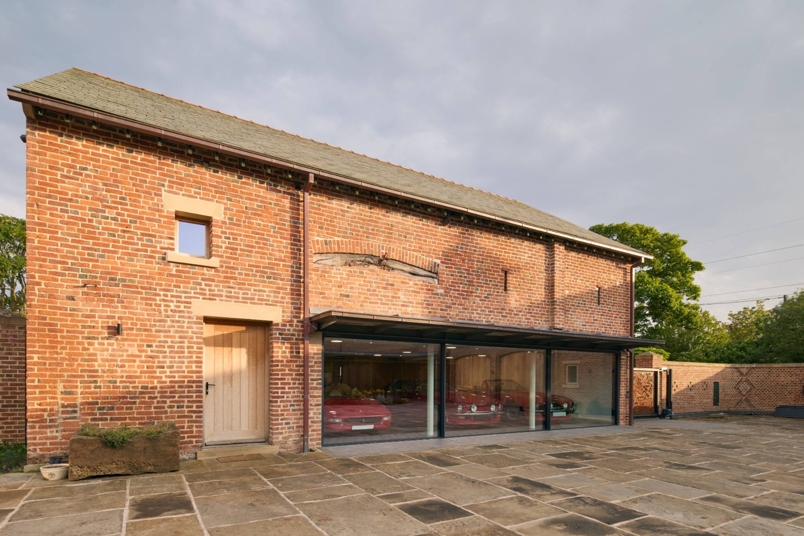 Triple Track Garage Slim Sliding Glass Doors in Cheshire | Fodens Farm