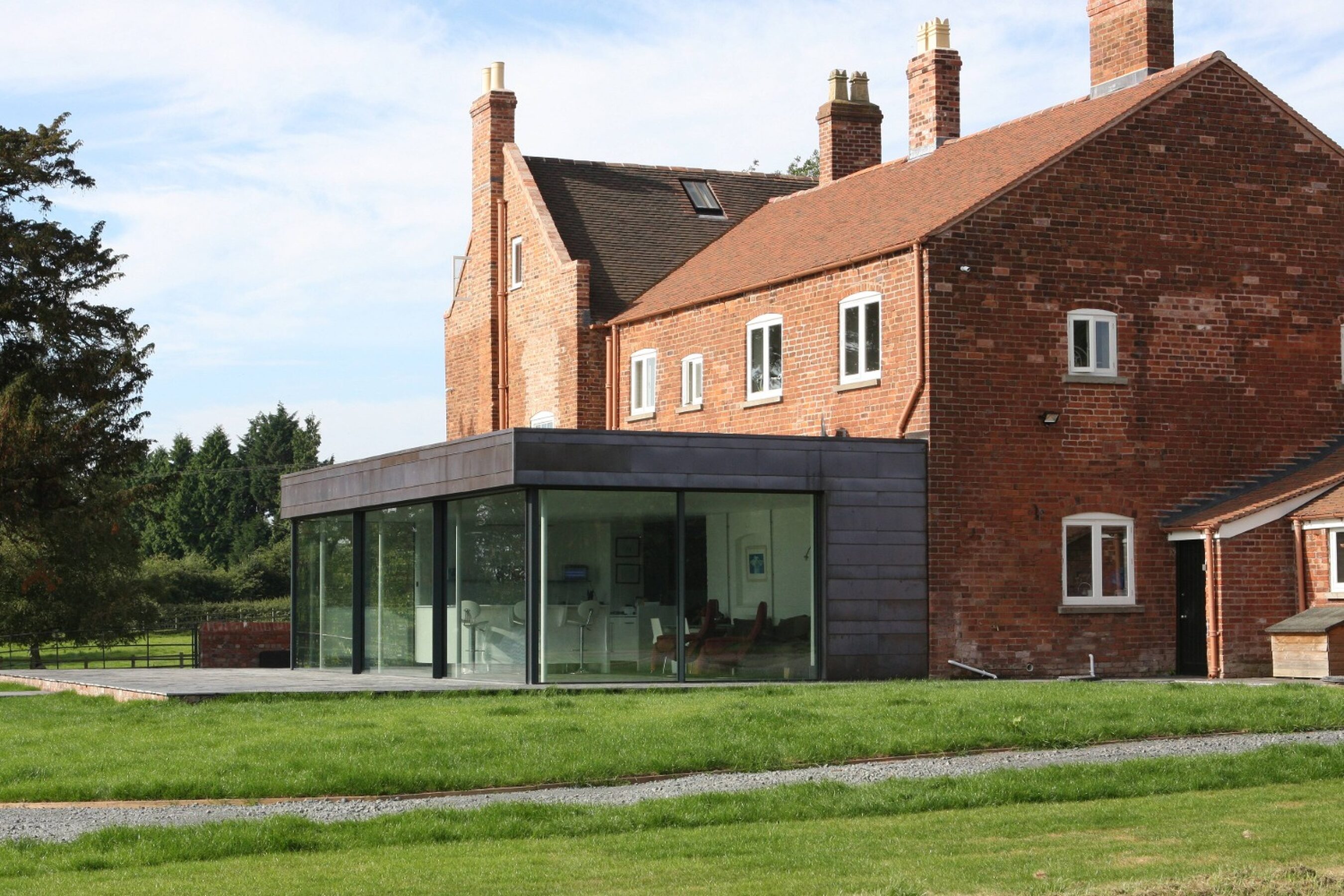 Garden View of Triple Glazed Sliding Doors in Worcestershire