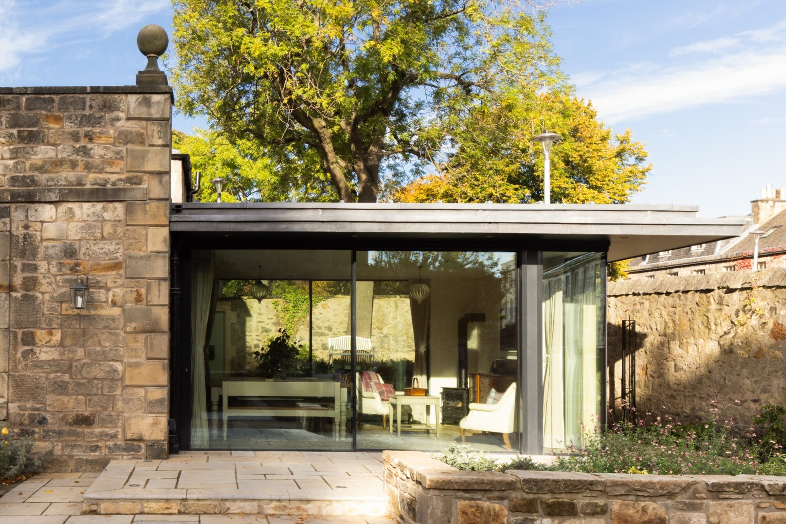 Side Exterior View | Triple Glazed Sliding Doors in Scotland | Edinburgh Georgian Villa